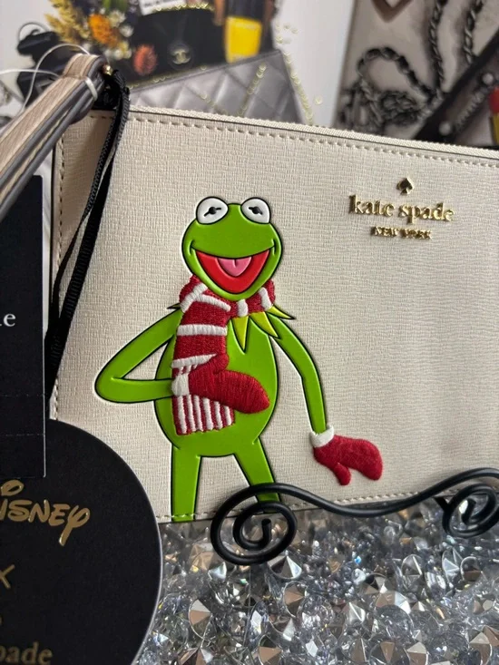 Kate Spade X disney New York Muppets Medium L-zip Wristlet nwt - Picture 3 of 13